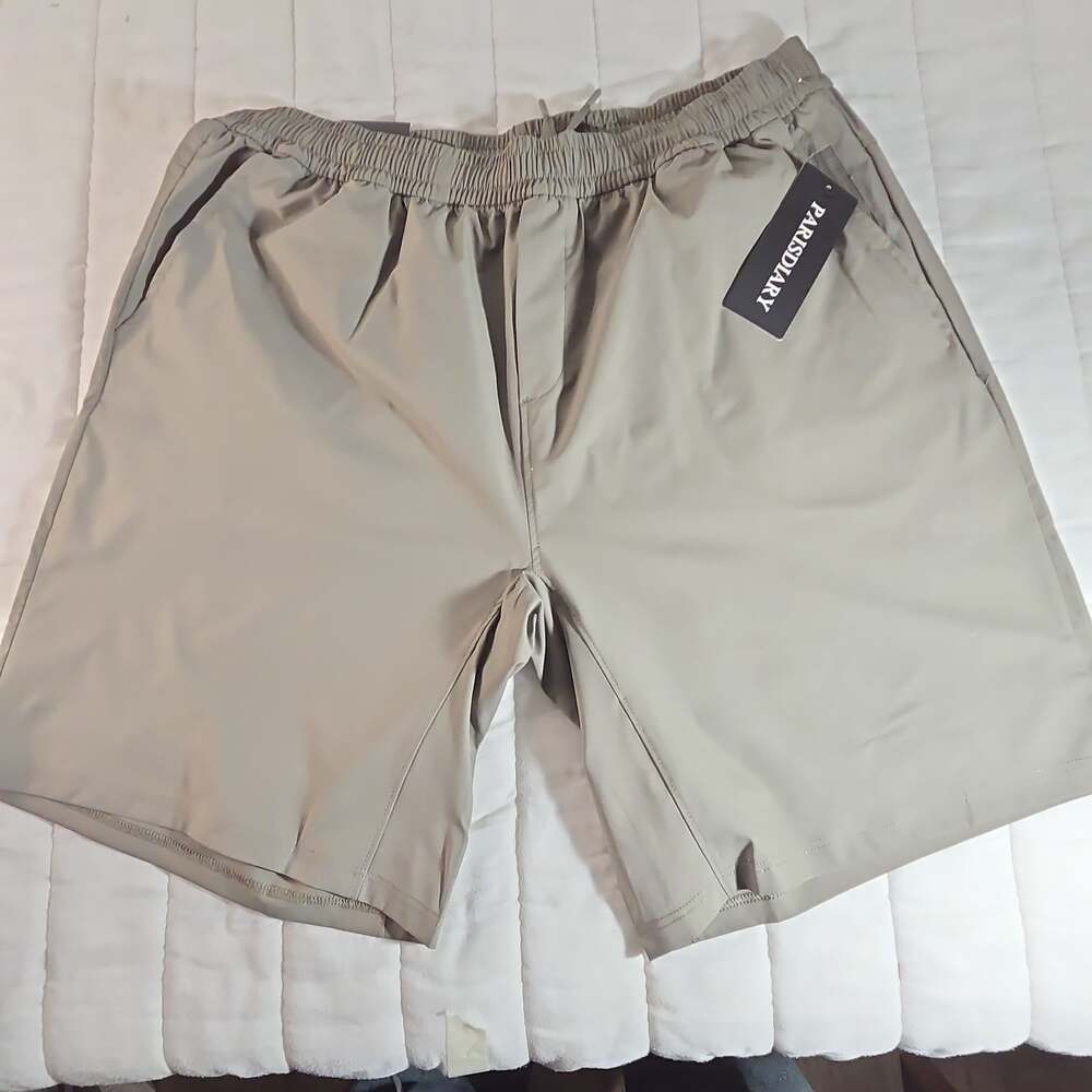 PARISDIARY Men's Breathable Activewear Shorts Khaki XL